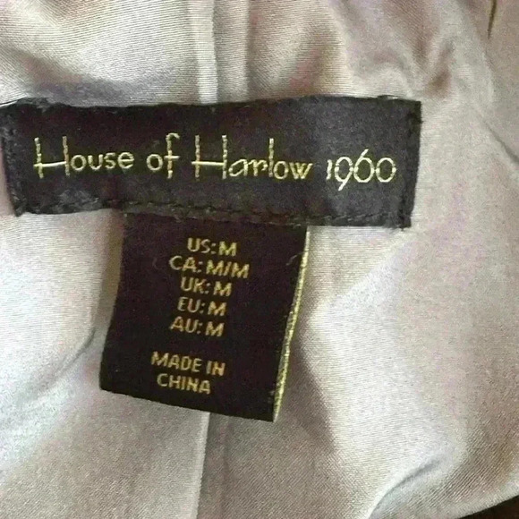 House Of Harlowe 1960 Dark Silver Fitted And Cropped Jacket Medium EUC! - Picture 9 of 10